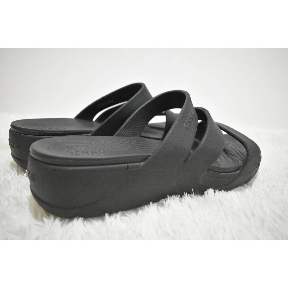 Crocs Getaway Sandal Women's Size 13 Black Triple Strap Slides Casual Shoe Flat